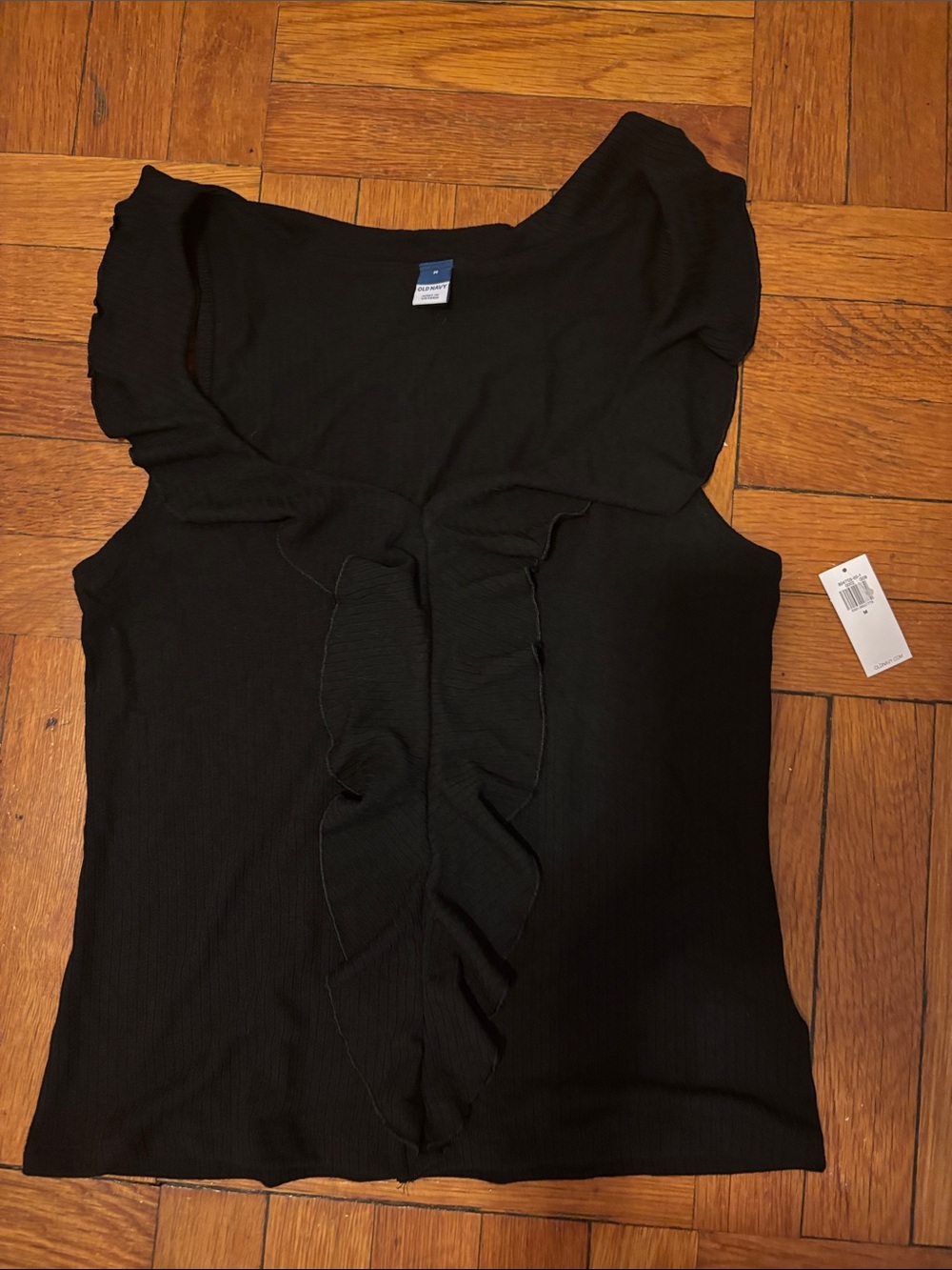 Old Navy Black Ruffled Sleeveless Top